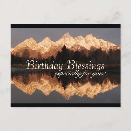 Birthday Blessings Prayer Amazing Mountains Custom Postcard