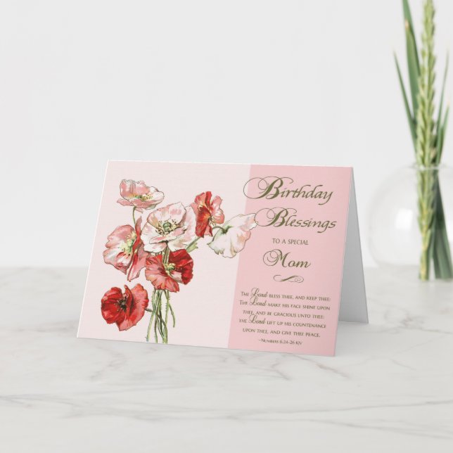 Birthday Blessings Scripture card to a Special Mom (Front)