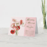 Birthday Blessings to a Special Daughter Card<br><div class="desc">Feminine Birthday Blessings card for Daughter with bible verse,  featuring a lovely vintage painting of pink and red poppies. Designed by Simply Put by Robin; vintage art courtesy The Old Design Shop.</div>