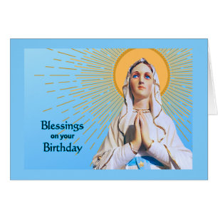 Birthday Blessings Virgin Mary Praying Cards