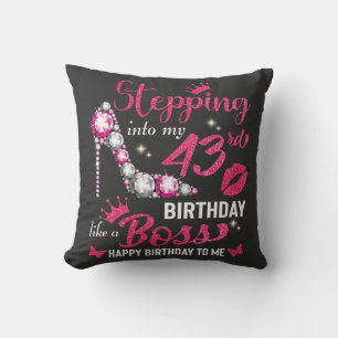 Birthday Bling Shirt   Personalized Birthday Shirt Throw Pillow