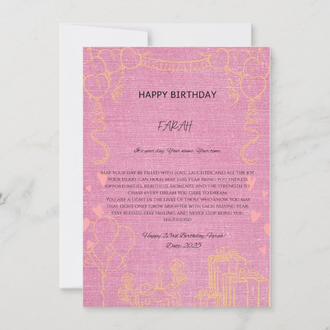  Birthday Bliss  Celebrate in Style Invitation (Front)