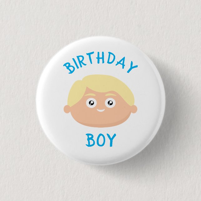 Birthday Blonde Boy Button (Front)