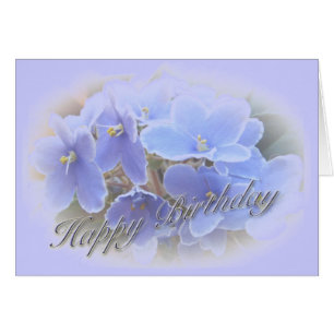 Birthday Blue African Violets Cards