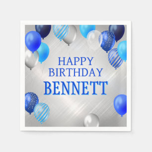 Birthday Blue Balloons Napkins