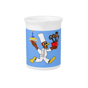Birthday Blue Chef Ducky Kazoo Porcelain Pitcher
