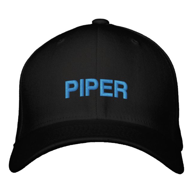 Birthday Blue Piper Typography Simple Aviation  Embroidered Baseball Cap (Front)