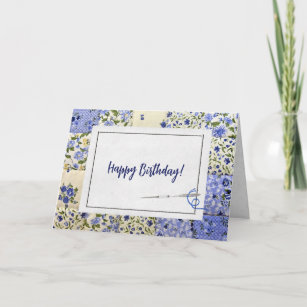 Birthday Blue Quilt with Needle Card