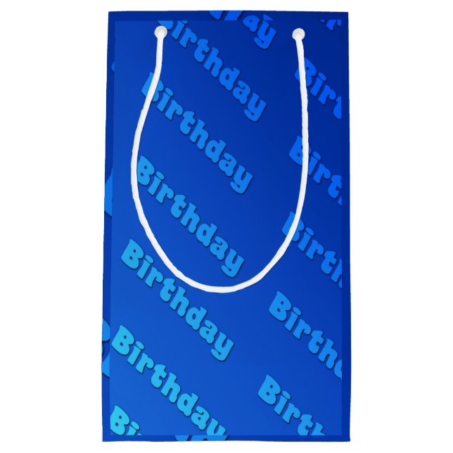 Birthday (blue) small gift bag (Front)