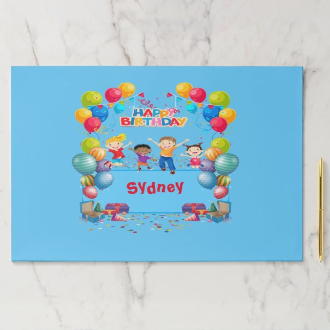 Birthday Blue Theme Large Tearaway Paper Pad (Insitu)