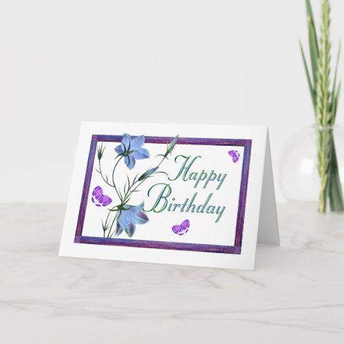 Birthday Bluebells and Butterflies Card