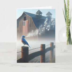 Birthday Bluebird Singing In Morning Mist Card