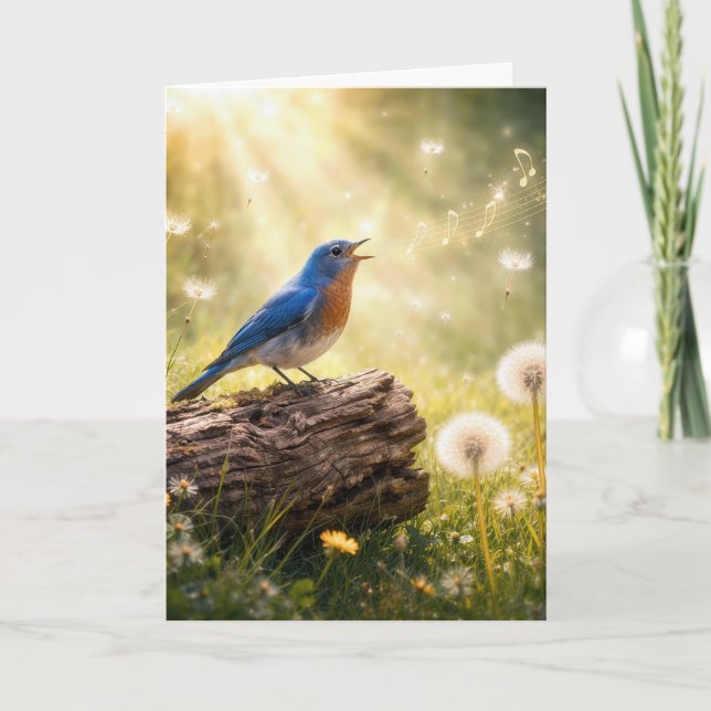Birthday Bluebird Singing in Sunshine Card (Front)