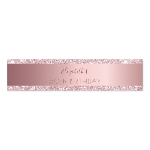 Birthday blush pink glitter monogram elegant napkin bands