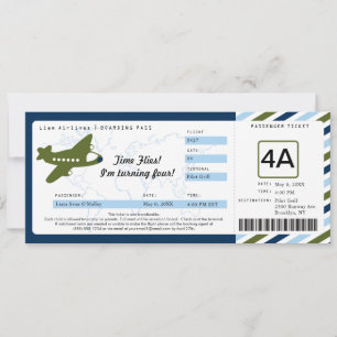 Birthday Boarding Pass Ticket Invitation