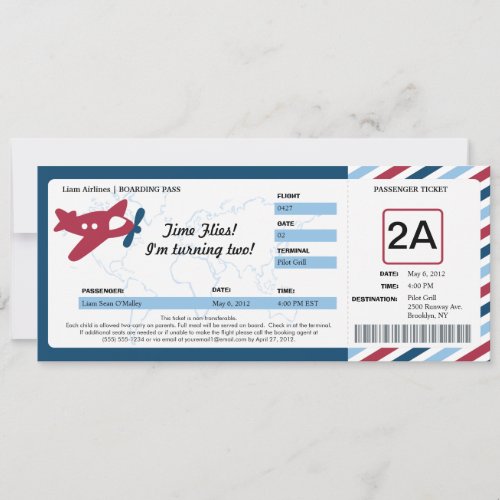 Birthday Boarding Pass Ticket Invitation