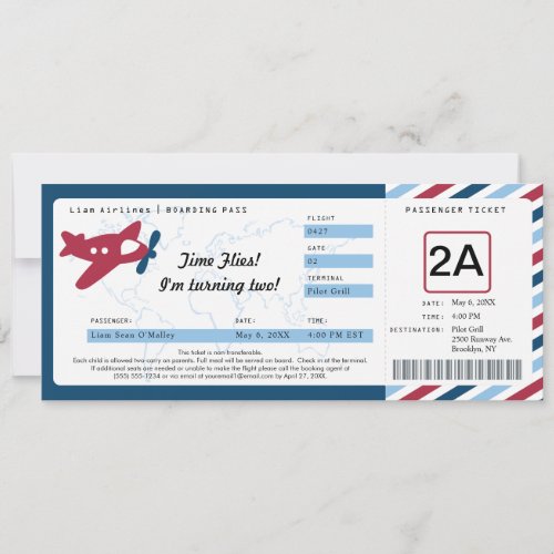 Birthday Boarding Pass Ticket Invitation