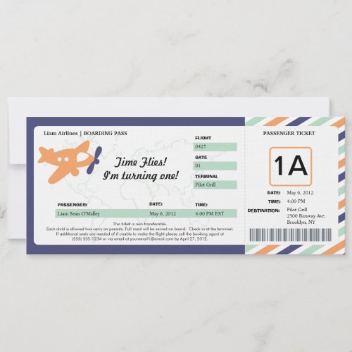 Birthday Boarding Pass Ticket Invitation