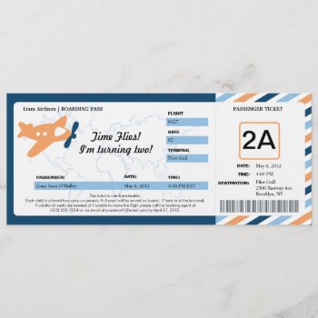 Birthday Boarding Pass Ticket Invitation by labellarue at Zazzle
