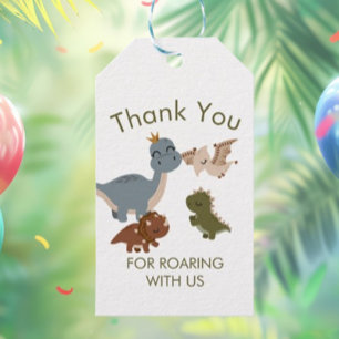 Birthday Boho theme Dinosaurs, Thank You Gift Tags