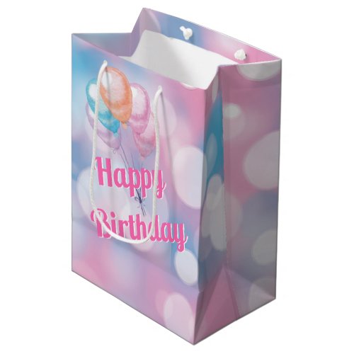 Birthday Bokeh Party Lights Medium Gift Bag