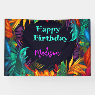 Birthday   Bold Neon Tropical Foliage 4 Banner