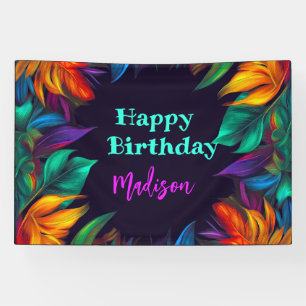 Birthday   Bold Neon Tropical Foliage 5 Banner