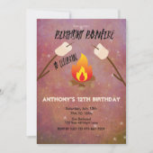 Birthday Bonfire Campout Birthday Party Invitation (Front)
