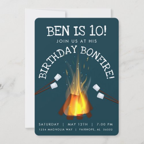 Birthday Bonfire Invitation