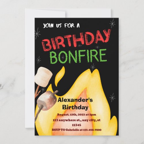 Birthday Bonfire Invitation