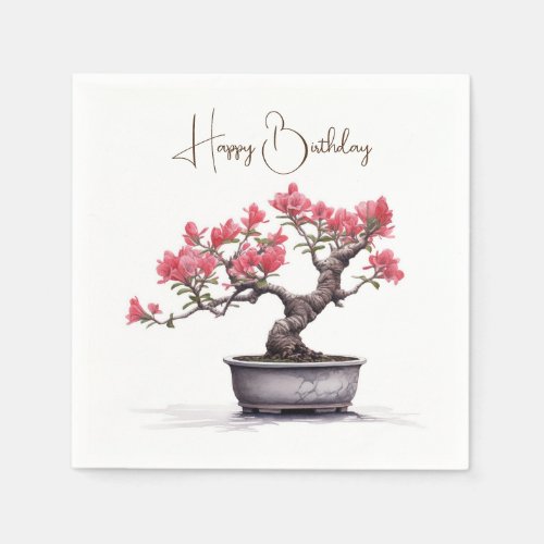 Birthday Bonsai Tree In Pot  Napkins