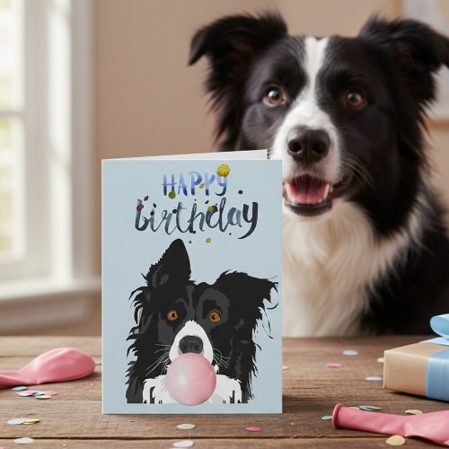 Birthday Border Collie Dog Animal Bubble Gum