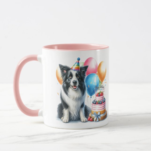 Birthday Border Collie Dog Lover Mug (Left)