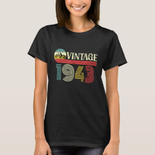 Birthday Born In 1943 Vintage Mountain T-Shirt
