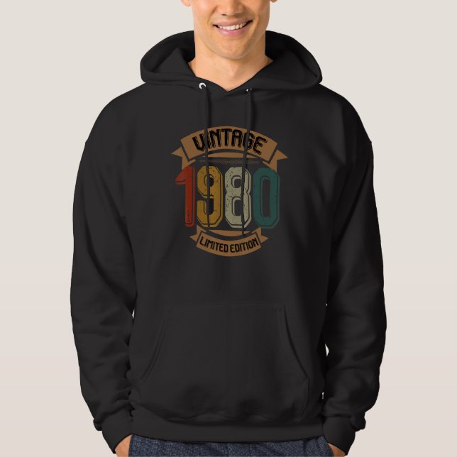 Birthday Born In 1980  Vintage Hoodie (Front)