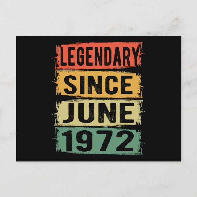 Birthday Born In June 1972 Postcard (Front)