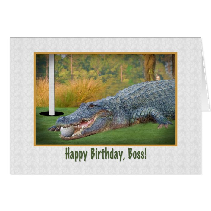 Birthday, Boss, Golf, Alligator Greeting Cards