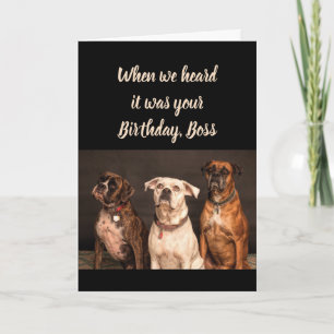 Birthday Boss Humor From the Group Boxer Dog Fun Card