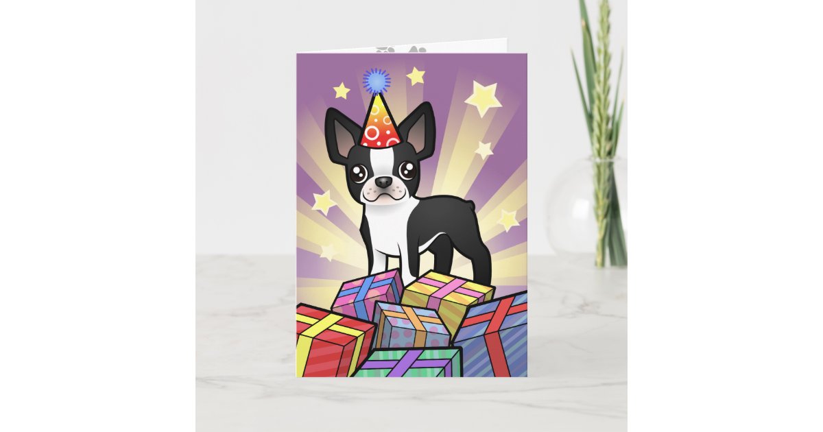 Birthday Boston Terrier Card | Zazzle