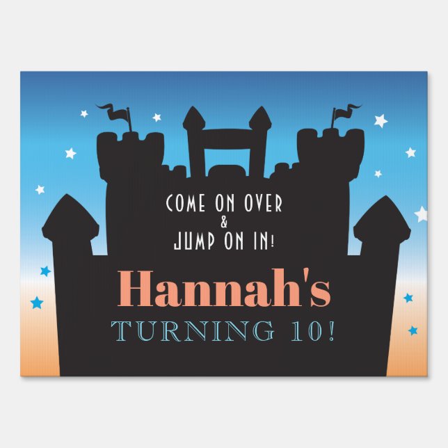 BIRTHDAY BOUNCE HOUSE INFLATABLES PARTY KIDS Sign (Front)