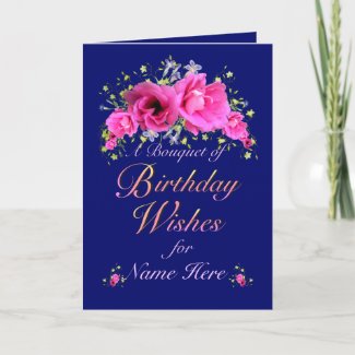 Birthday Bouquet of Flowers and Wishes