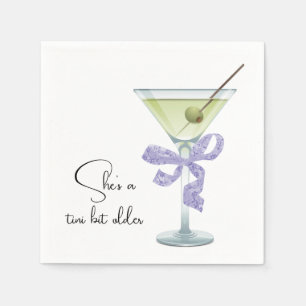 Birthday Bow on a Martini Cocktail Napkins