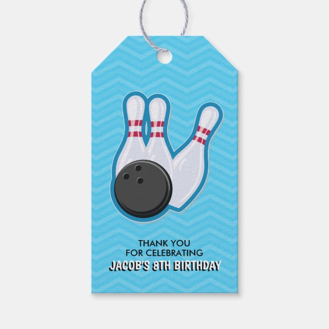 Birthday Bowling Party Favor Tag (Front)
