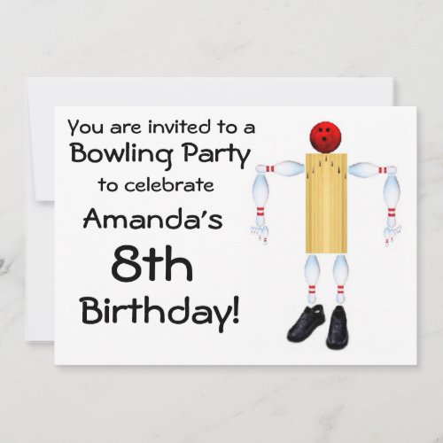 Birthday Bowling Party Invitation