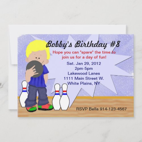 Birthday Bowling Party Custom Announcement