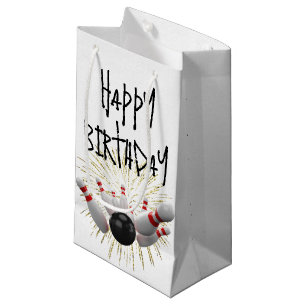 Birthday Bowling Strike and Fireworks Small Gift Bag