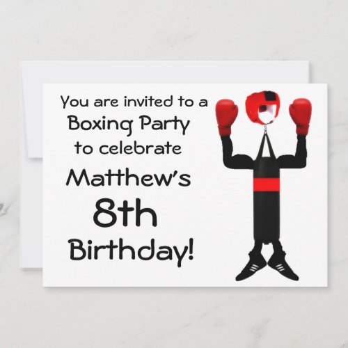 Birthday Boxing Party Invitation