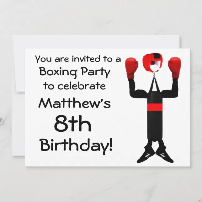 Birthday Boxing Party Invitation Zazzle