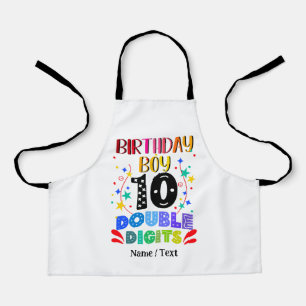 Birthday Boy 10 Double Digits, Colorful Birthday Apron