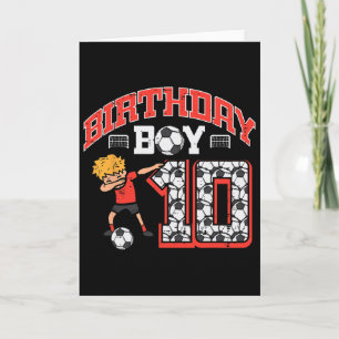 Birthday Boy 10 Soccer Dab 10th Birthday Party Foo Card